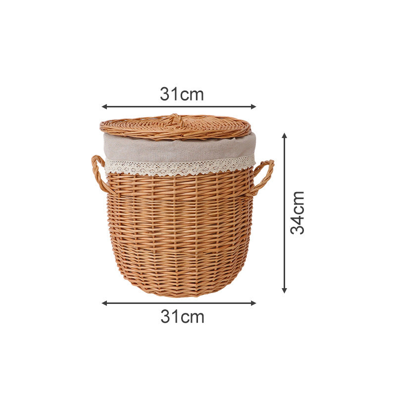 Braided Laundry Basket with Removable Fabric Lid | High & Bury