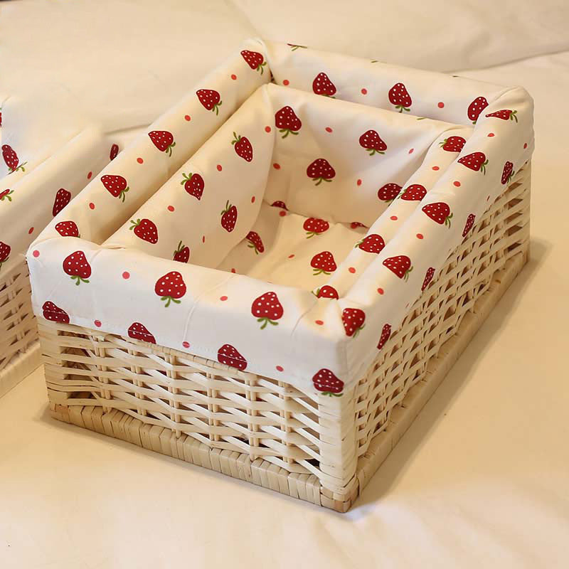 Storage Basket with Decorative Strawberry Fabric | High & Bury