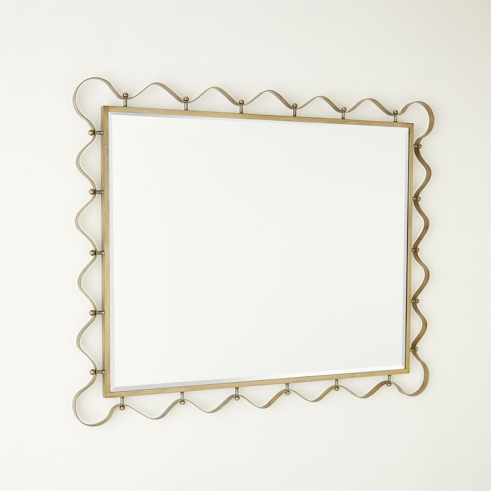 Decorative Wall Mirror with Wavy Edge Champagne | High & Bury