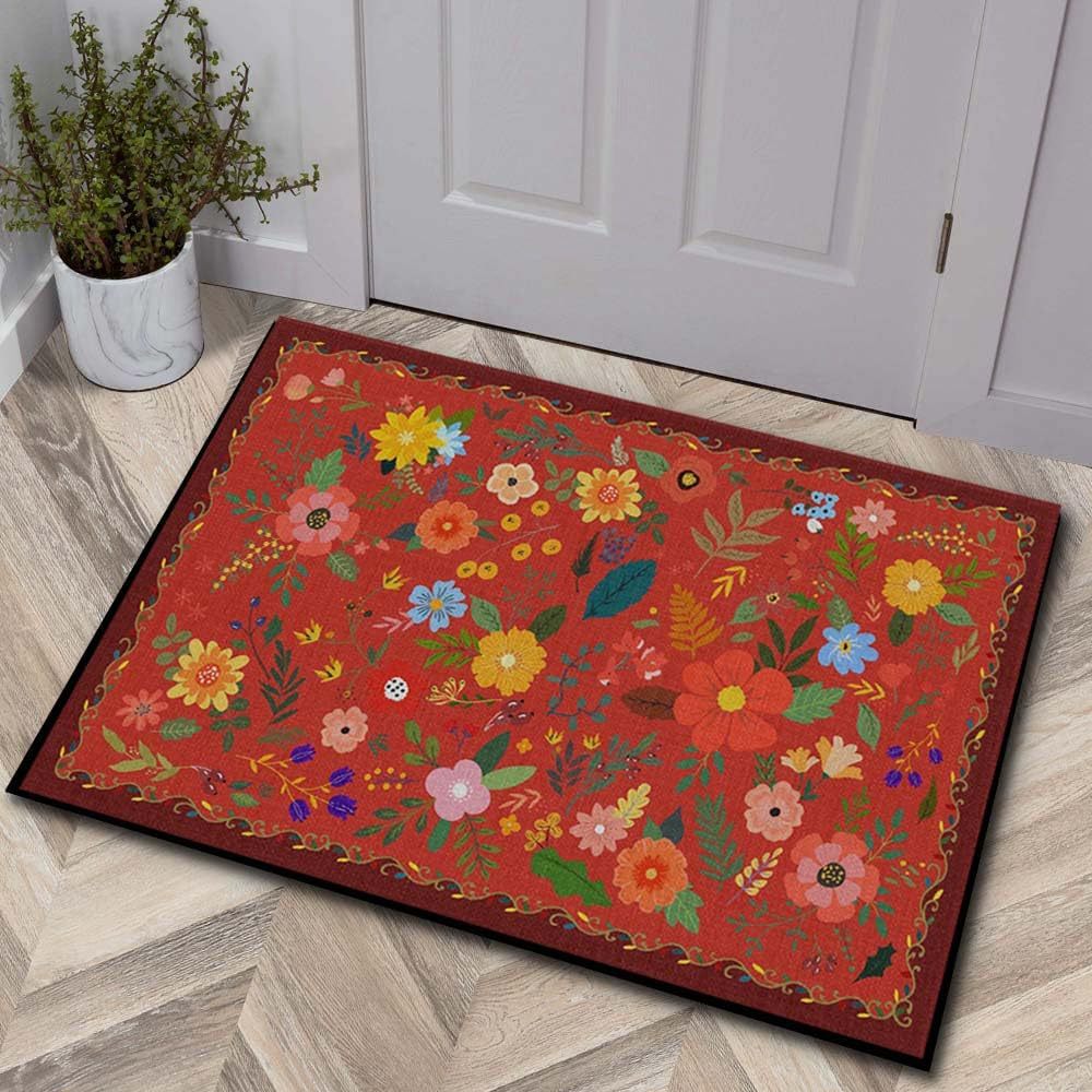 Luxurious Floral Design Bath Mat | High & Bury