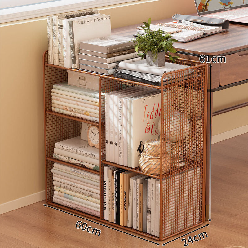 Modern Wire Grid Bookshelf Organizer | High & Bury