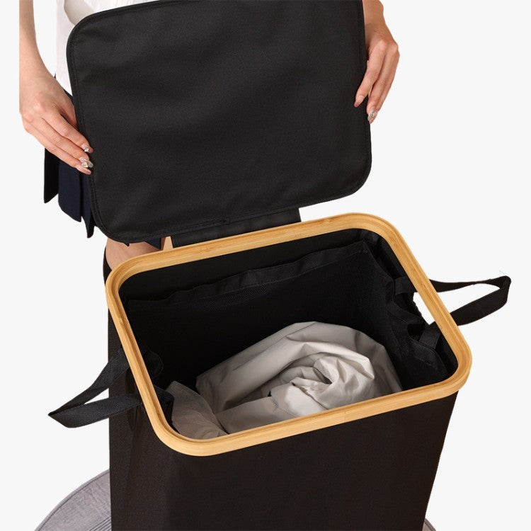 Elegant Laundry Container with Practical Lid and Carrying System | High & Bury