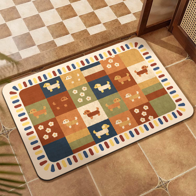 Colorful Patchwork Design Floor Mat | High & Bury