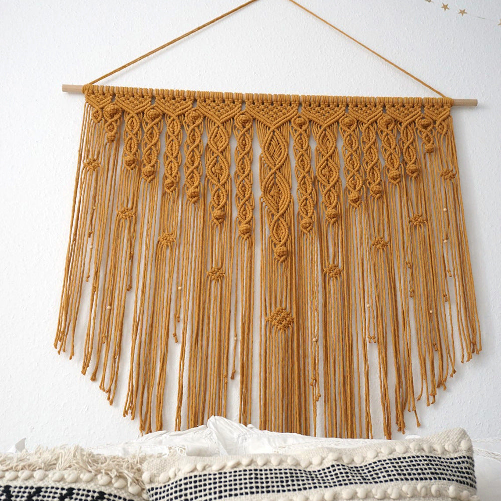Decorative Macrame Wall Tapestry Red Orange | High & Bury