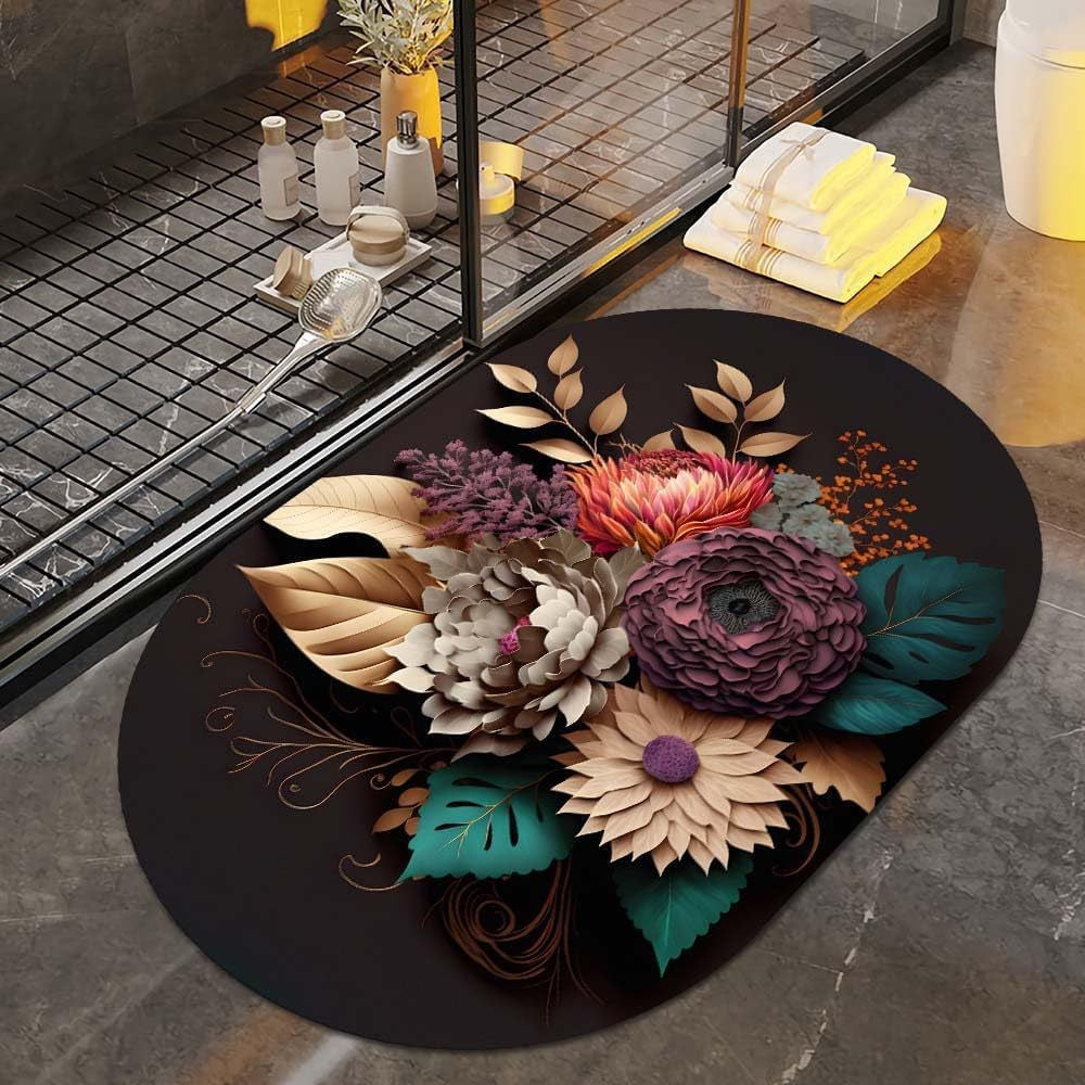 Floral Art Bath Rug | High & Bury