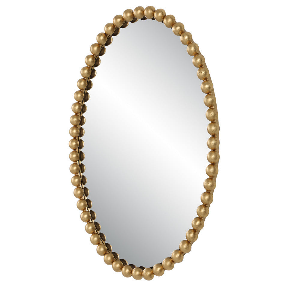 Embellished Pearl Oval Decorative Wall Mirror | High & Bury