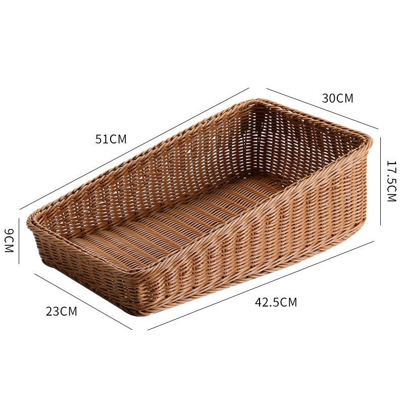 Handcrafted Rectangular Rattan Storage Basket | High & Bury