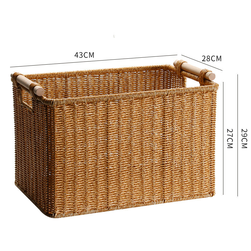 Handwoven Decorative Basket Light Brown | High & Bury