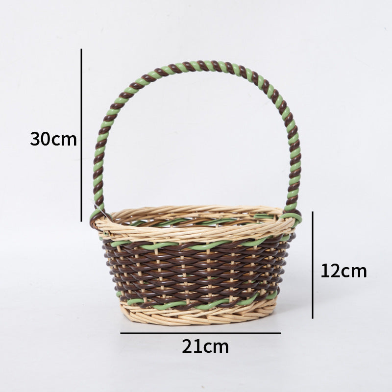 Braided Storage Basket with Decorative Cotton Handles | High & Bury