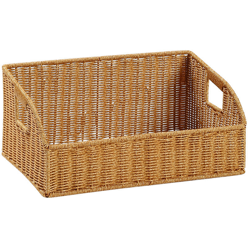 Handwoven Decorative Storage Container Light Brown | High & Bury