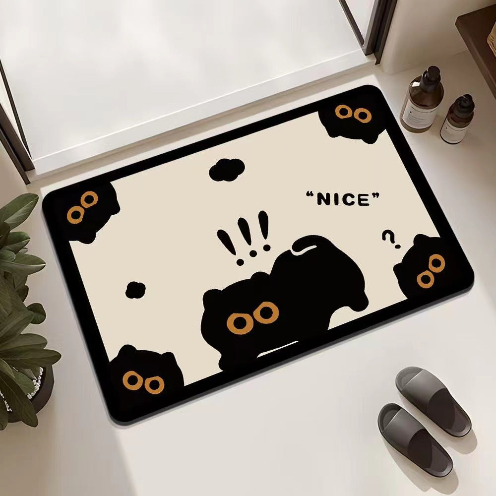 Playful Cat-Themed Entrance Mat Non Slip | High & Bury
