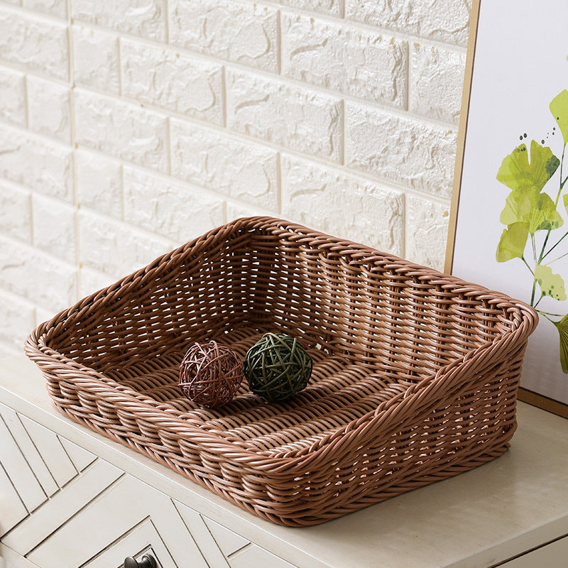 Handcrafted Rectangular Rattan Storage Basket | High & Bury