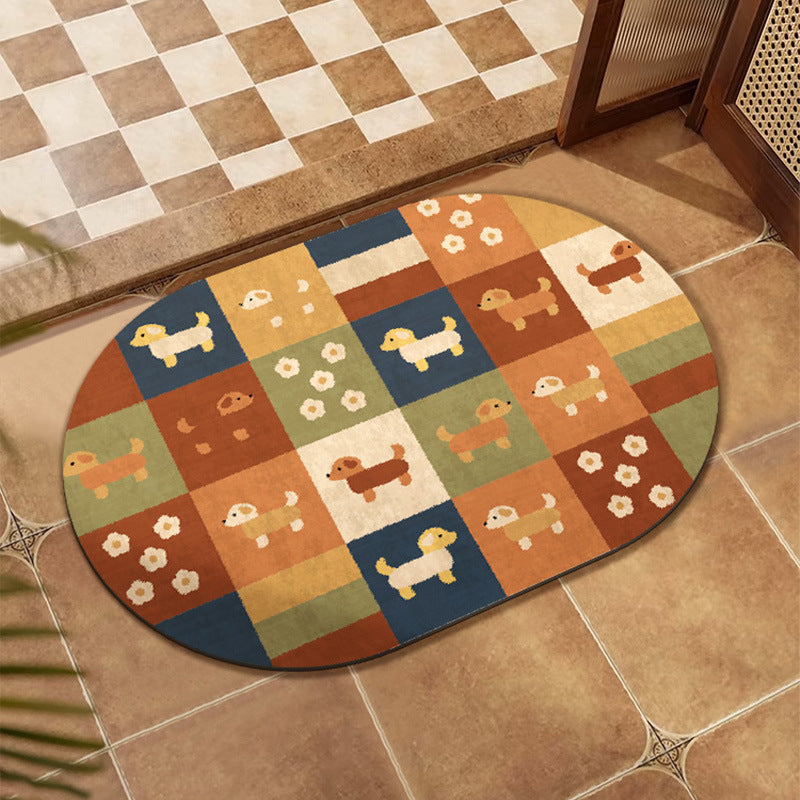 Colorful Patchwork Design Floor Mat | High & Bury