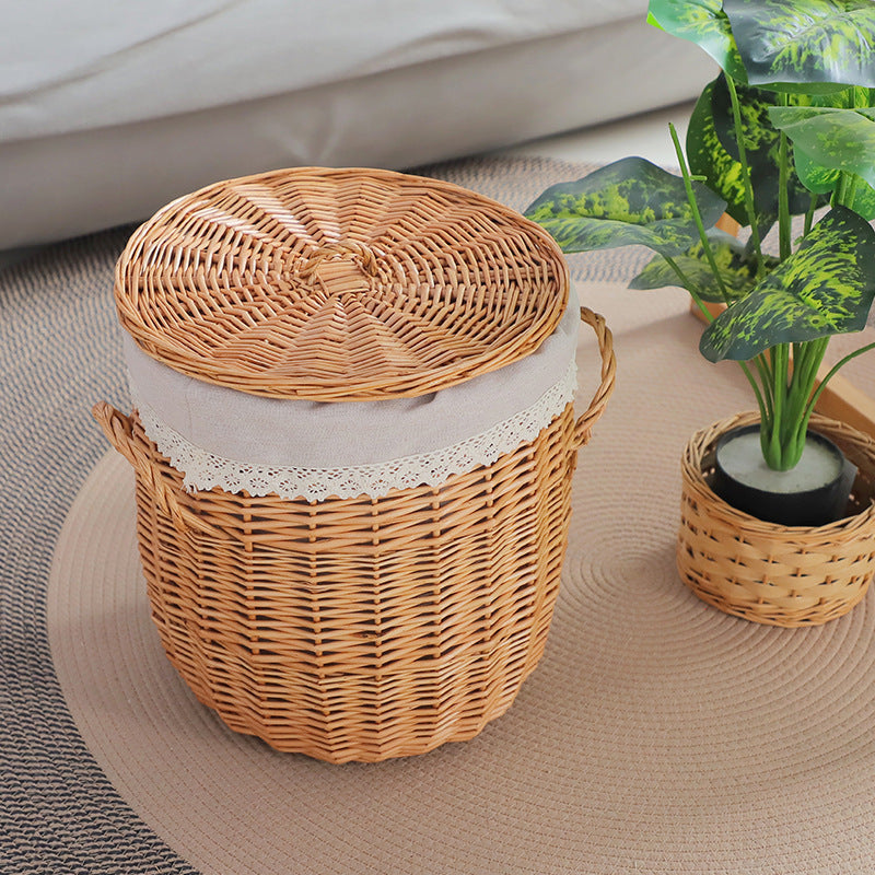 Braided Laundry Basket with Removable Fabric Lid | High & Bury