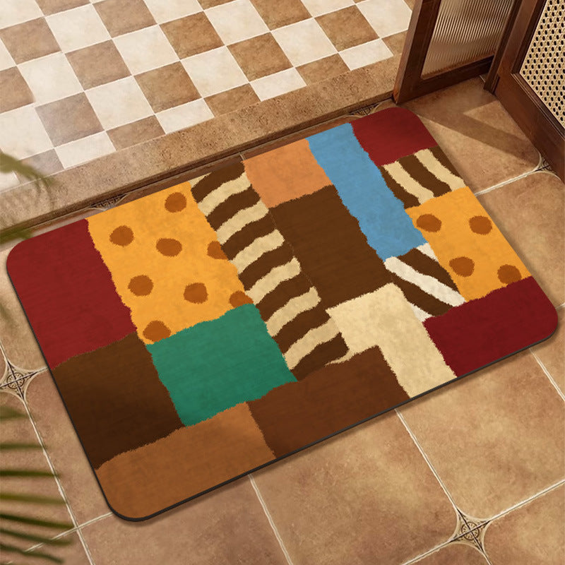 Colorful Patchwork Design Floor Mat | High & Bury