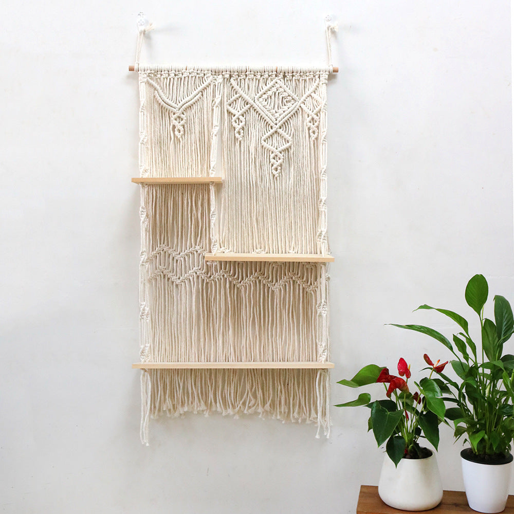 Decorative Macrame Plant Holder with Shelves | High & Bury