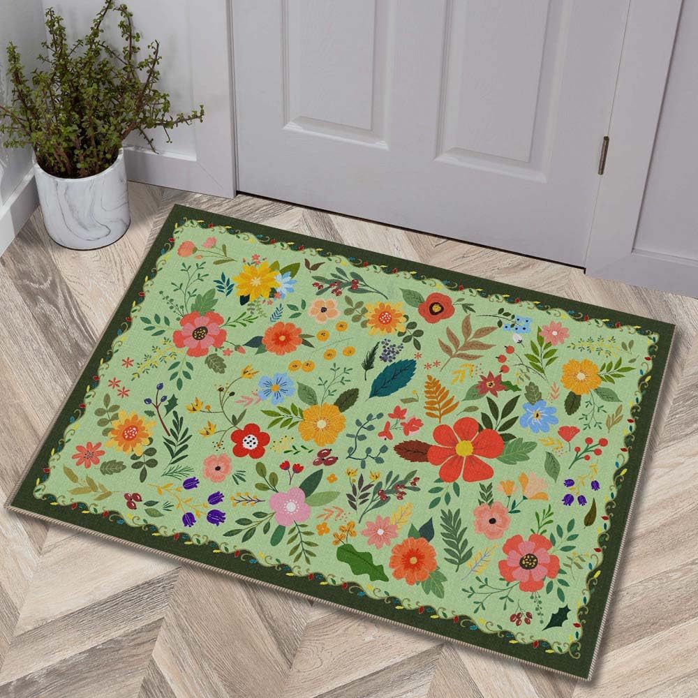Luxurious Floral Design Bath Mat | High & Bury