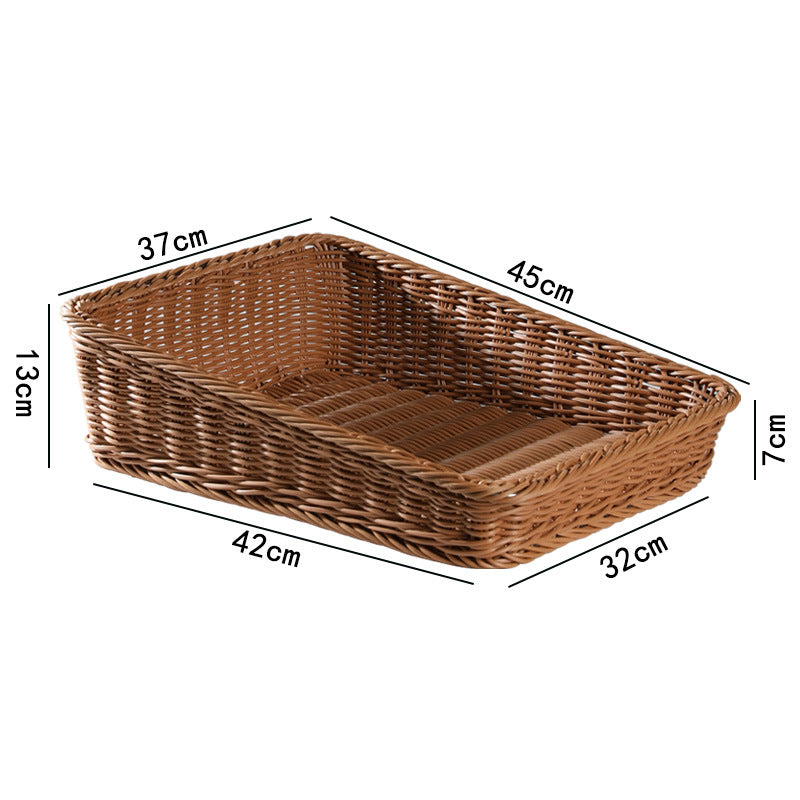 Handcrafted Rectangular Rattan Storage Basket | High & Bury