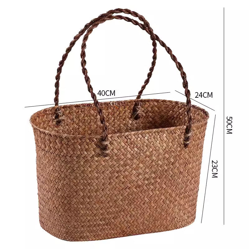 Handwoven Multifunctional Storage Basket Coffee Orange | High & Bury