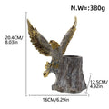 Elegant Garden Figure with Eagle on Tree Trunk | High & Bury