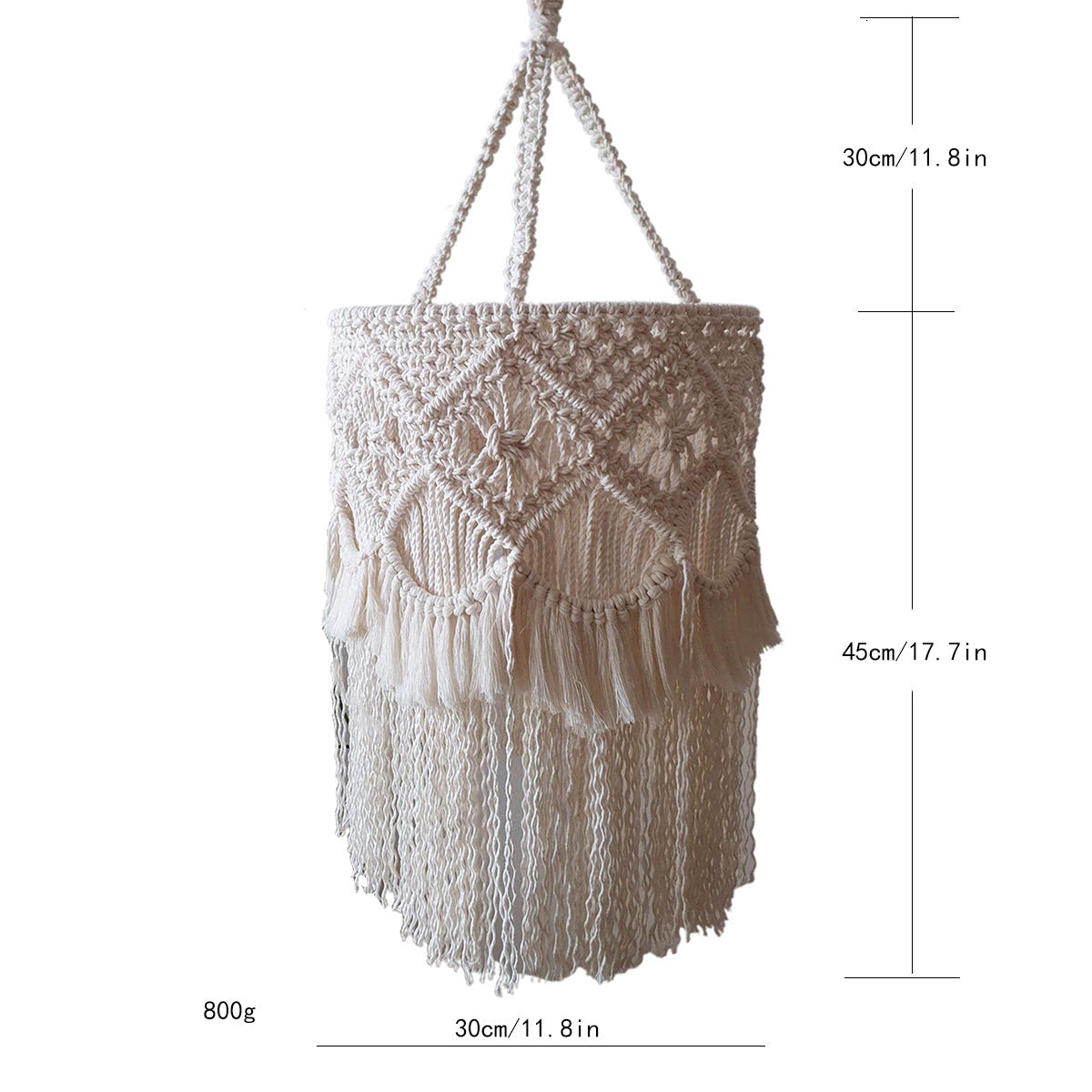 Macrame Plant Hanger with Decorative Fringes | High & Bury