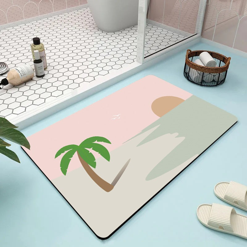 Abstract Floral Bathroom Mat | High & Bury