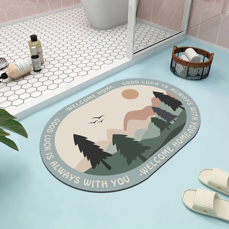 Abstract Floral Bathroom Mat | High & Bury