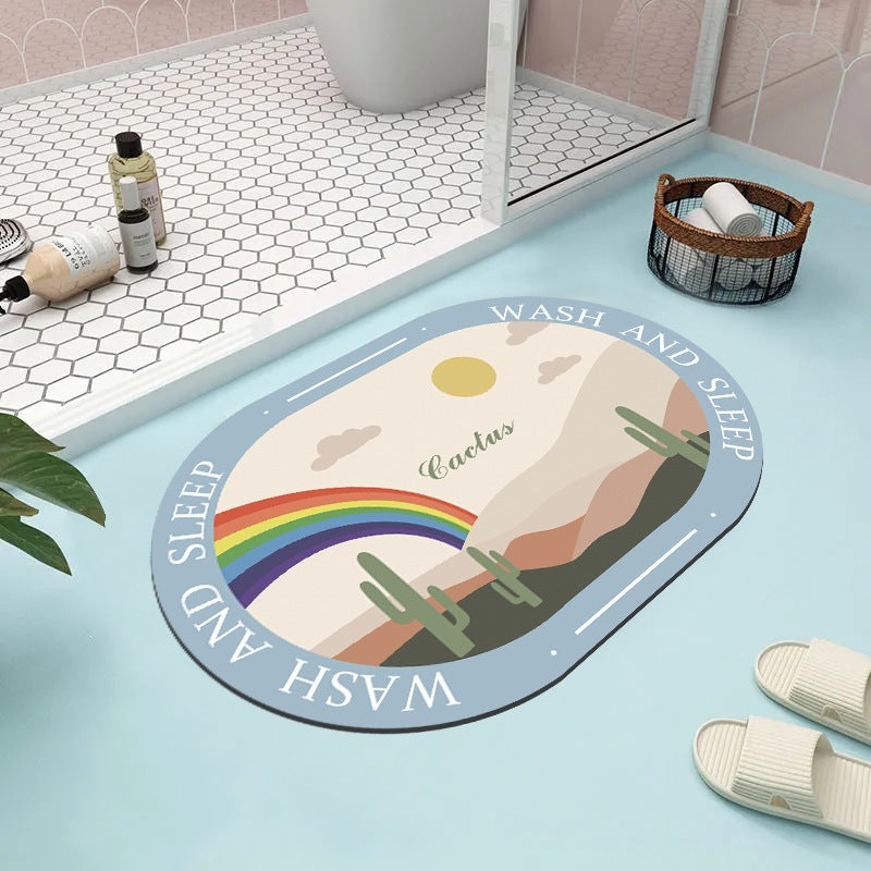 Abstract Floral Bathroom Mat | High & Bury
