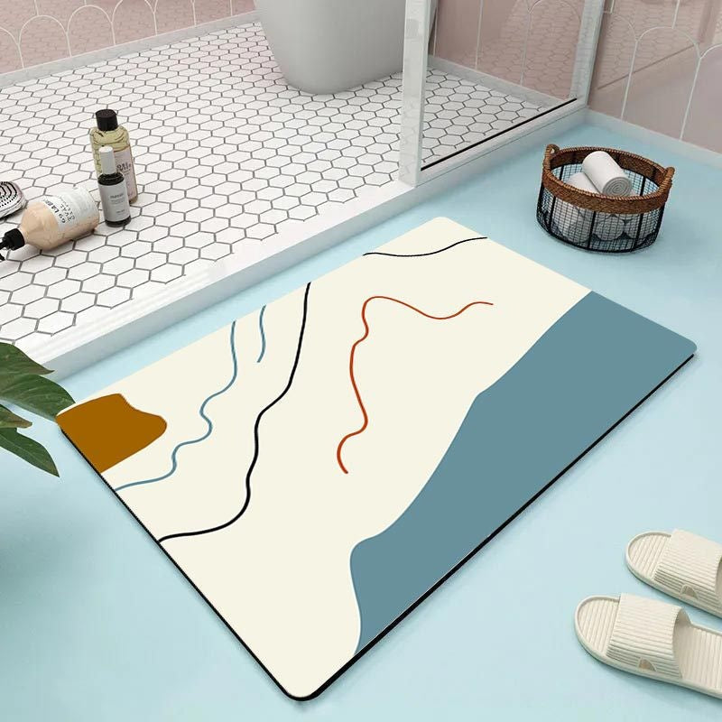 Abstract Floral Bathroom Mat | High & Bury