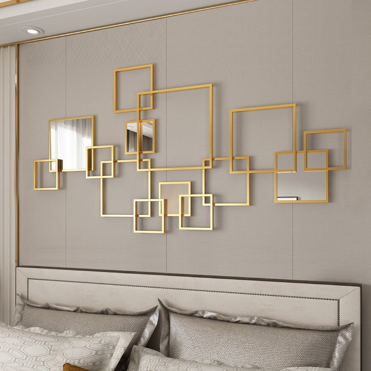 Abstract Geometric Wall Mirror Set | High & Bury