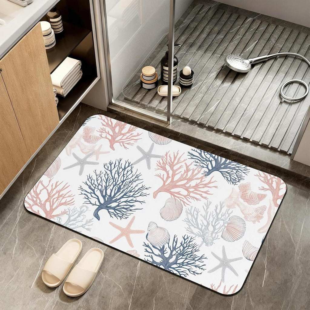 Abstract Marble Design Bath Mat | High & Bury