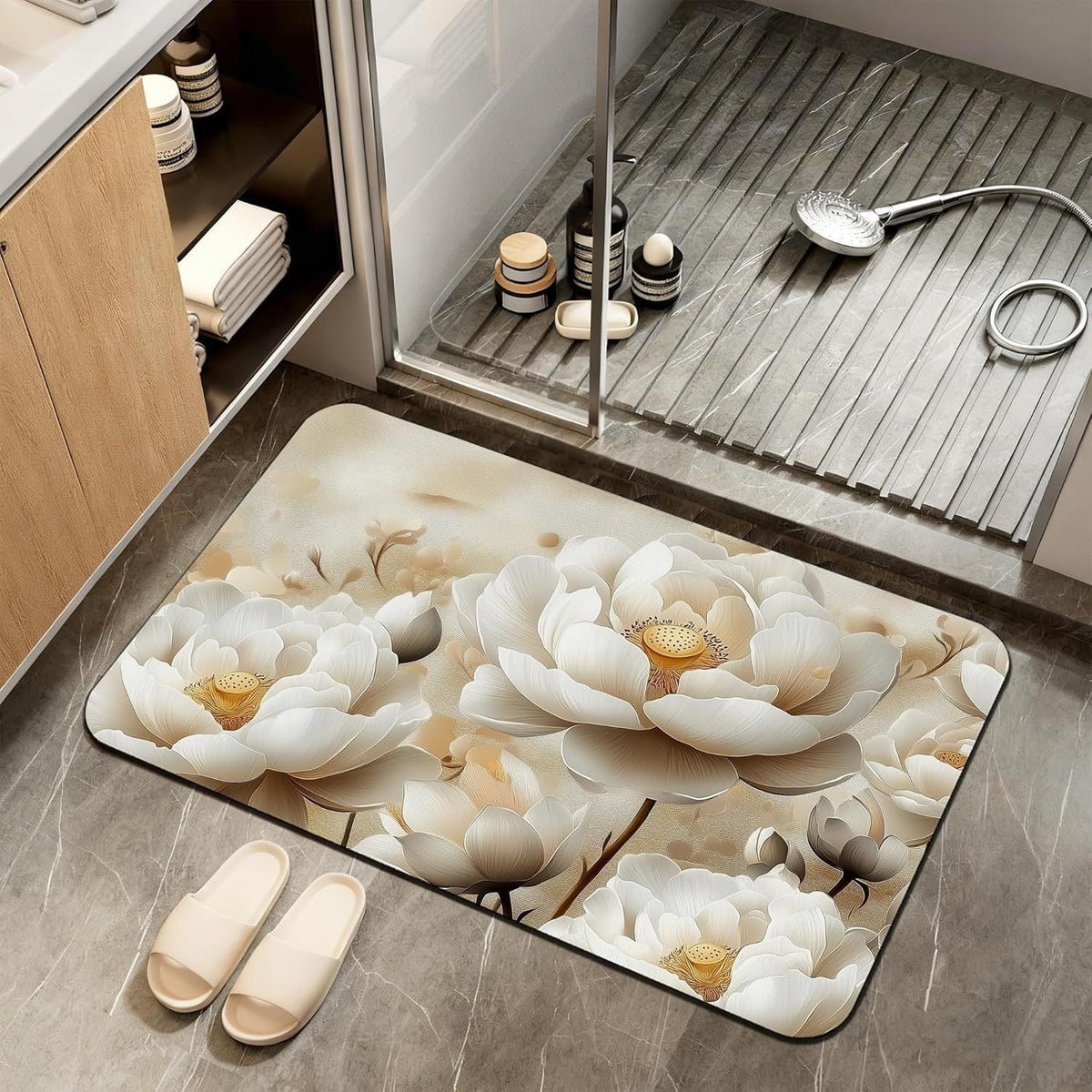 Abstract Marble Design Bath Mat | High & Bury