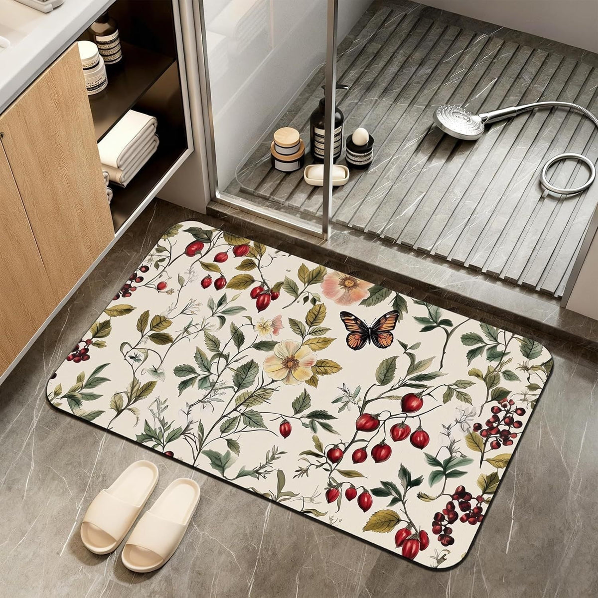 Abstract Marble Design Bath Mat | High & Bury