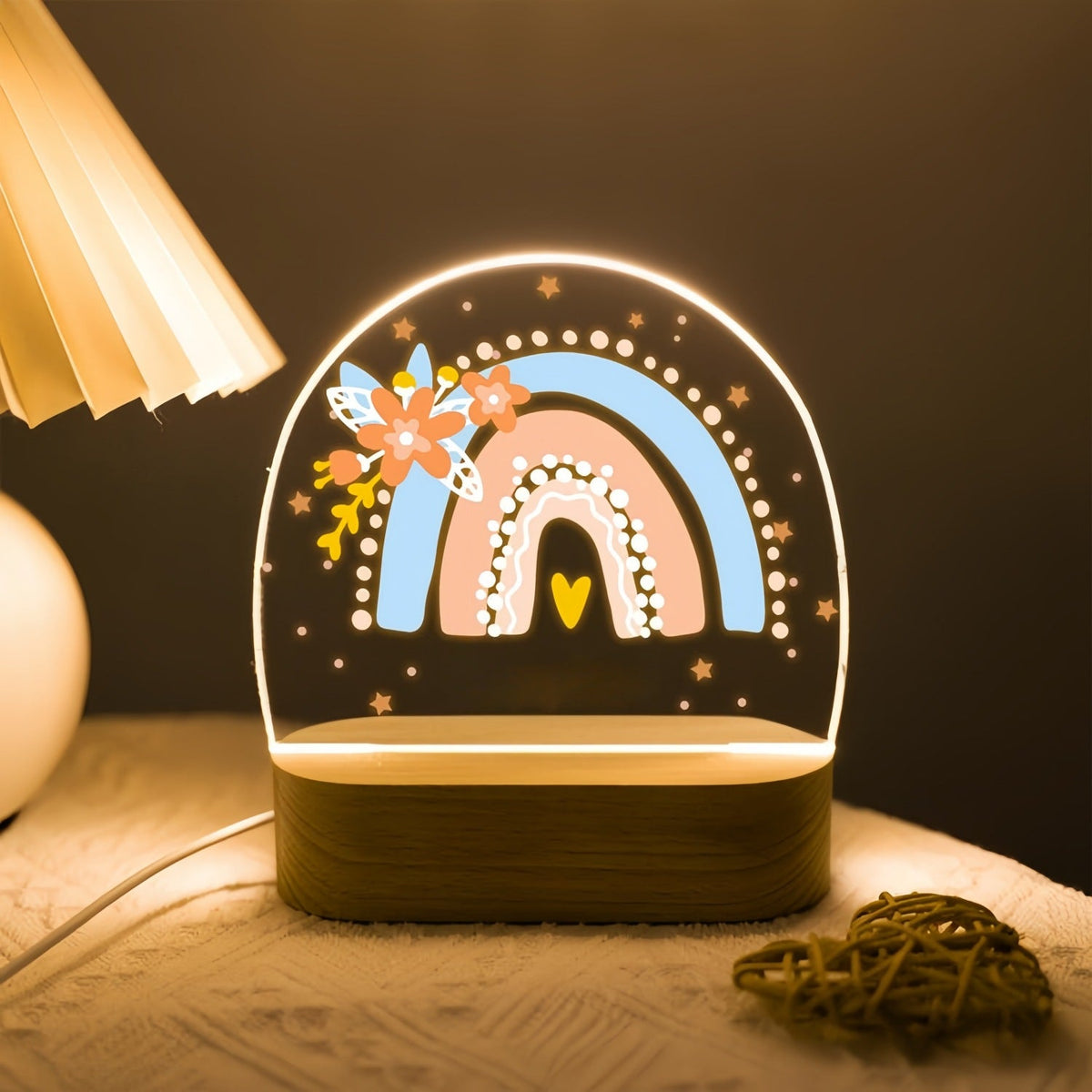 Acrylic LED Rainbow Flower Night Lamp | High & Bury