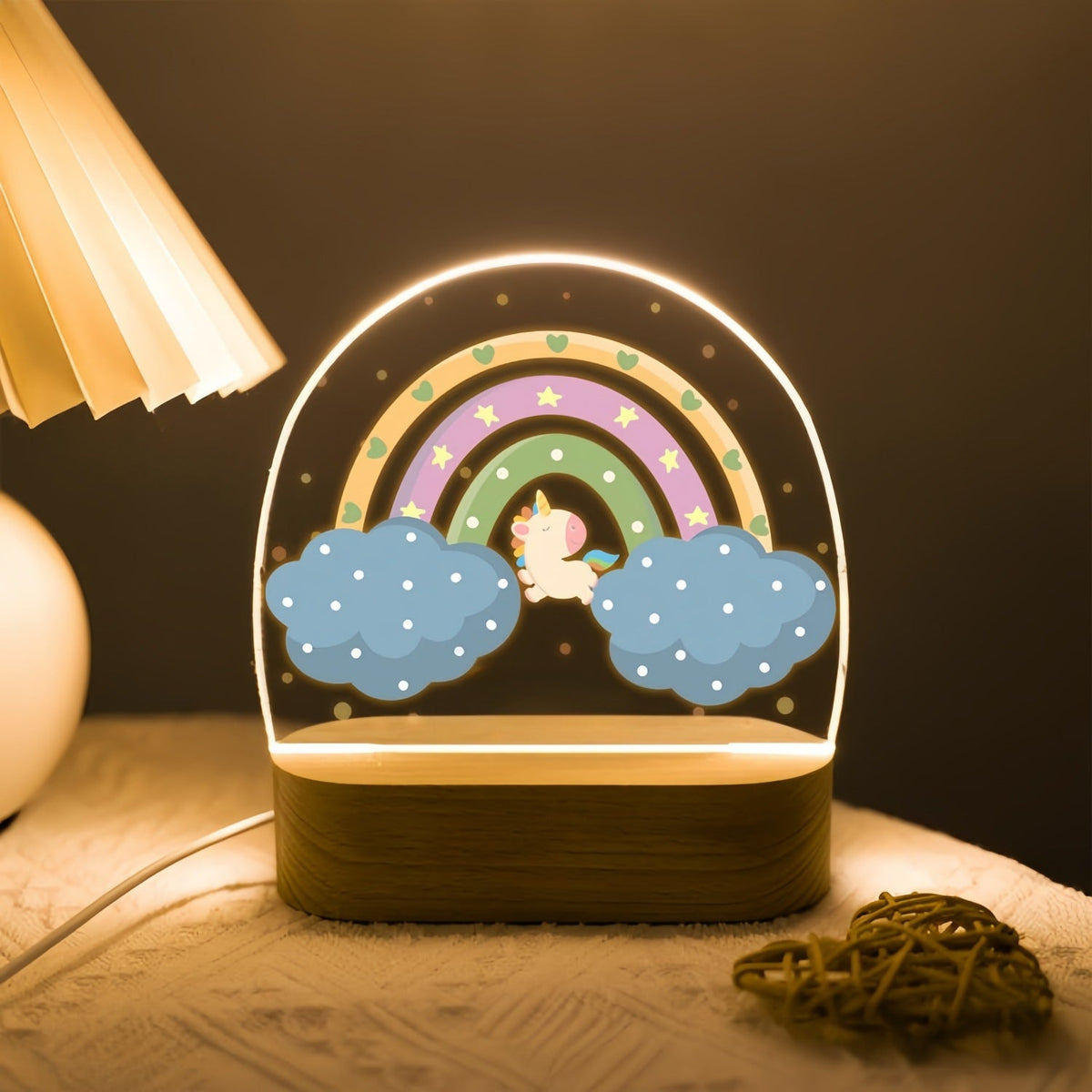 Acrylic LED Rainbow Flower Night Lamp | High & Bury