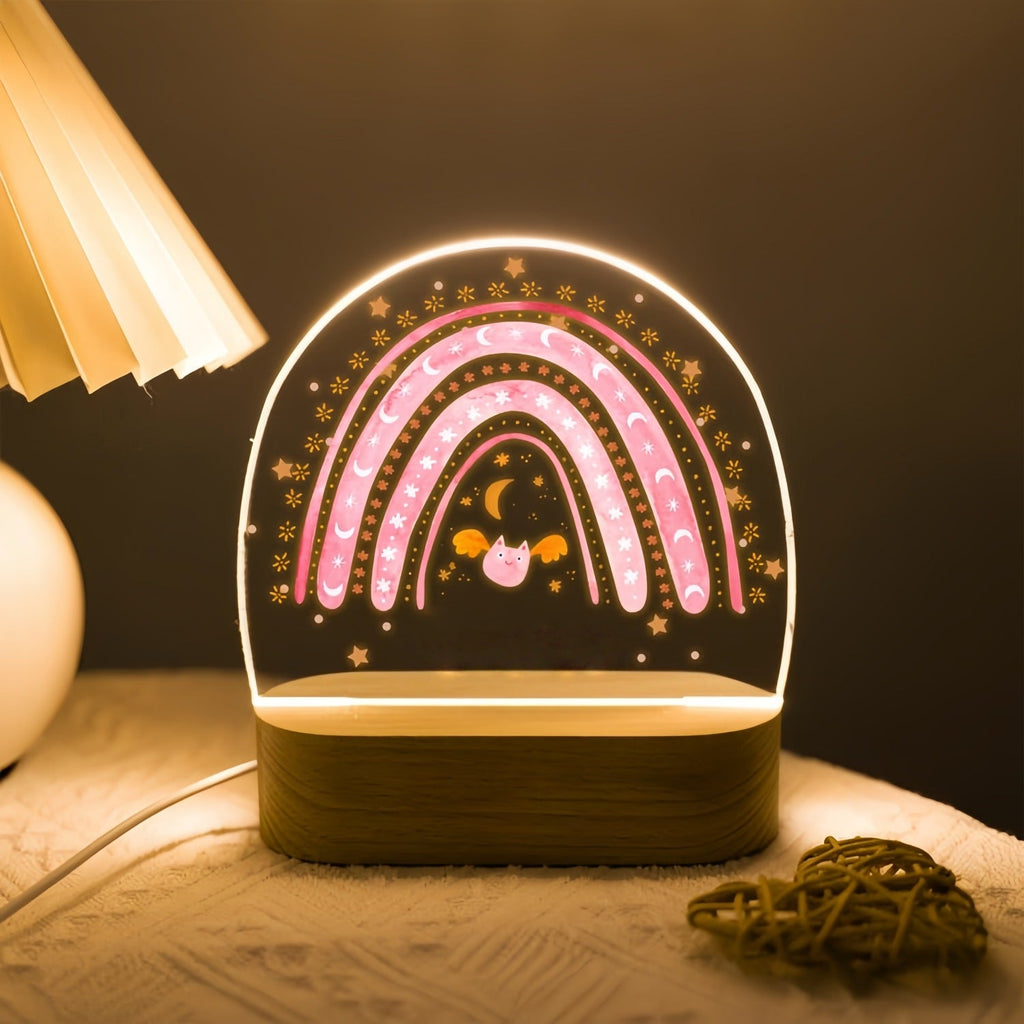 Acrylic LED Rainbow Flower Night Lamp | High & Bury