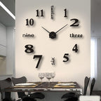 Acrylic Wall Clock, 40 cm Diameter, Black, Quartz Movement, view 10