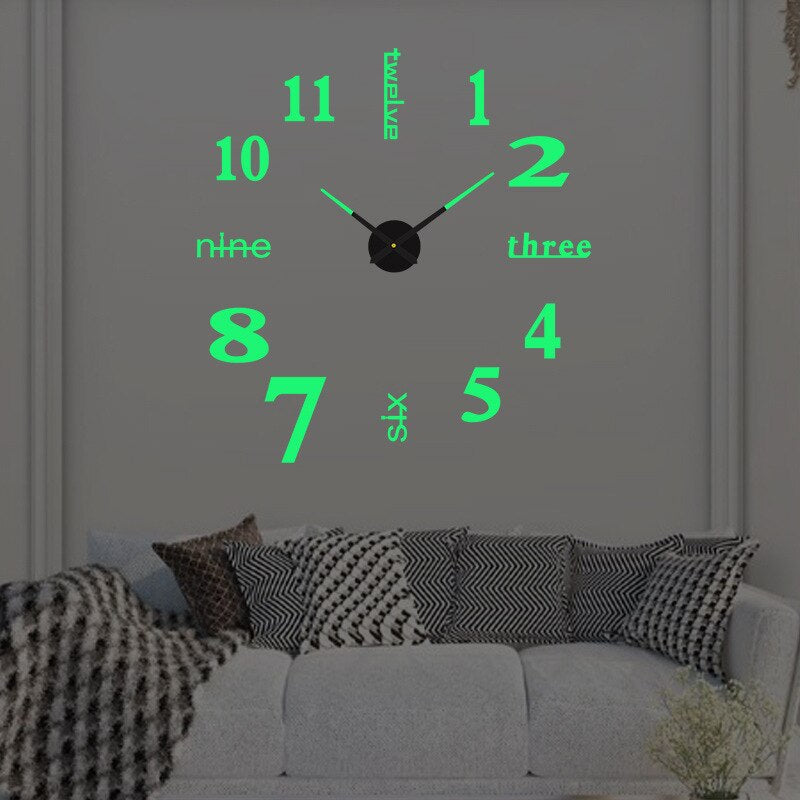 Acrylic Wall Clock, 40 cm Diameter, Black, Quartz Movement, view 11