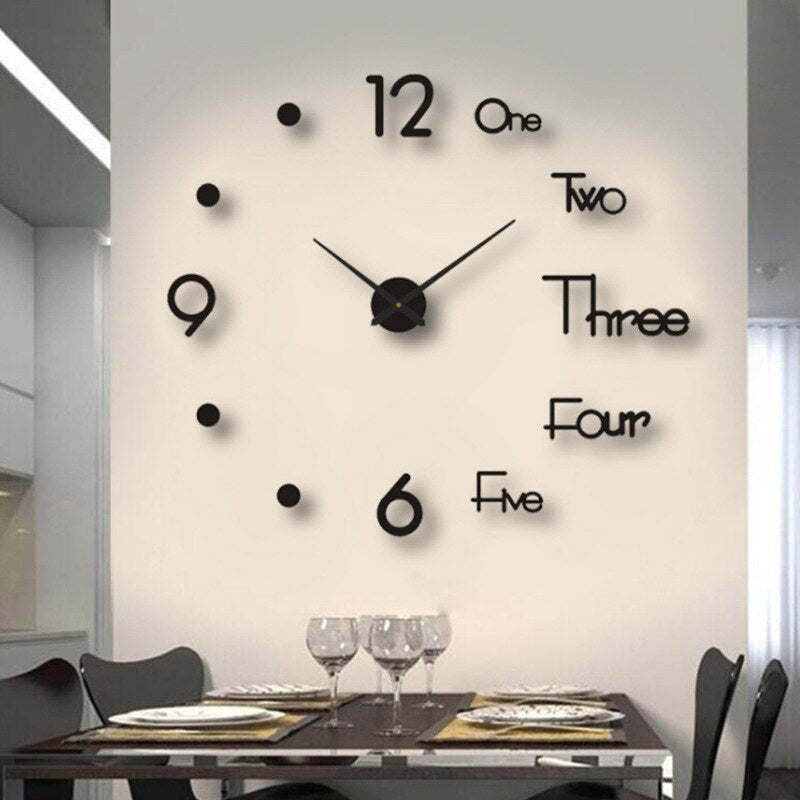 Acrylic Wall Clock, 40 cm Diameter, Black, Quartz Movement, view 8