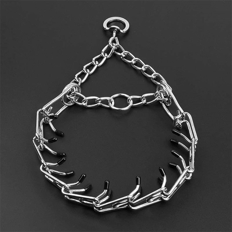 Adjustable Dog Prong Training Collar with Rubber-Coated Metal Prongs