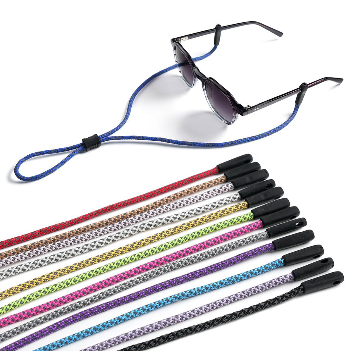 Adjustable Eyewear Cord with Neck-Worn Glasses Holder and Attachments