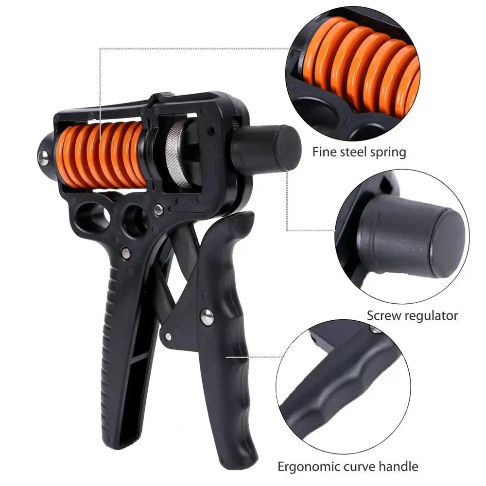 Adjustable Hand Grip Strengthener, 5–165 kg Steel Spring Trainer, view 2