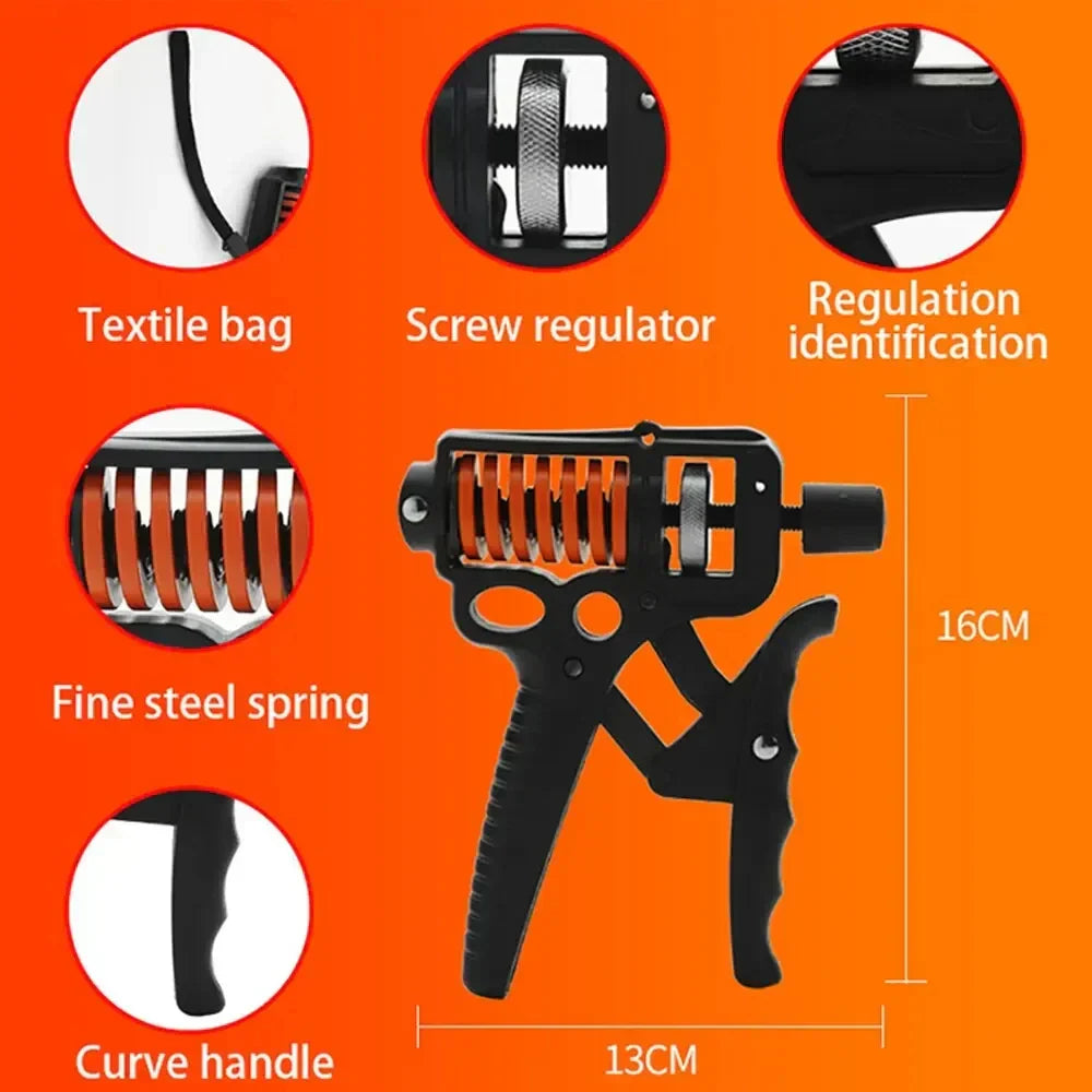 Adjustable Hand Grip Strengthener, 5–165 kg Steel Spring Trainer, view 5