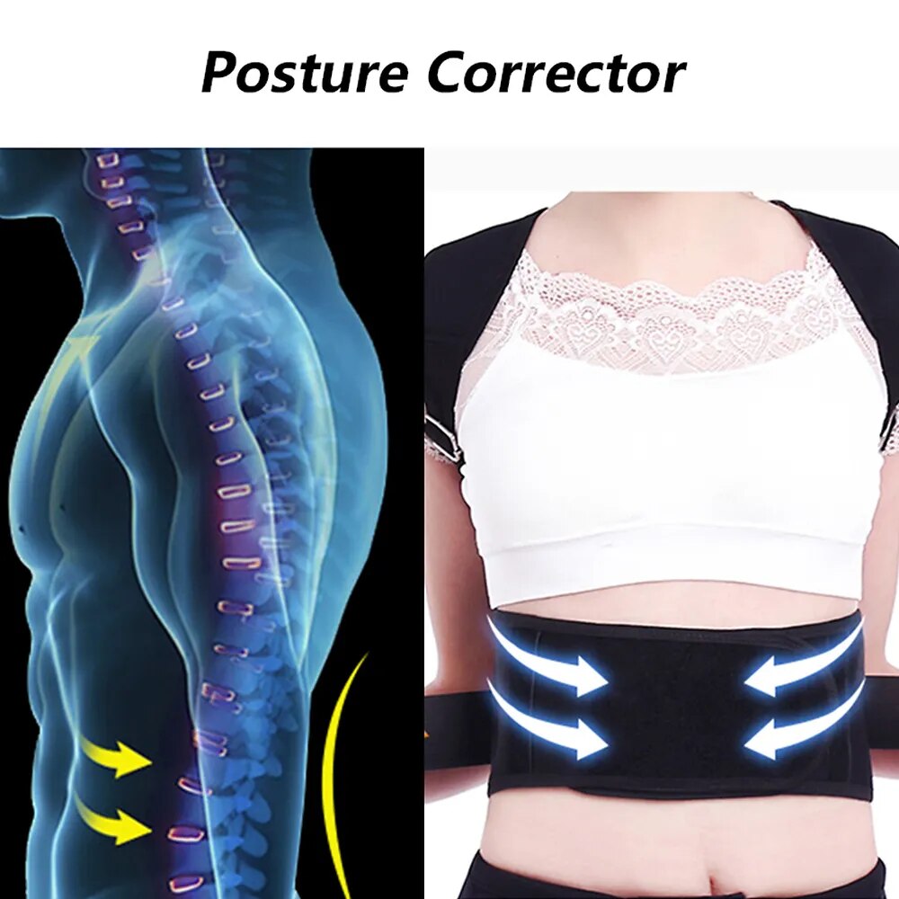 Adjustable Lumbar Support Posture Corrector Belt for Men and Women, view 3