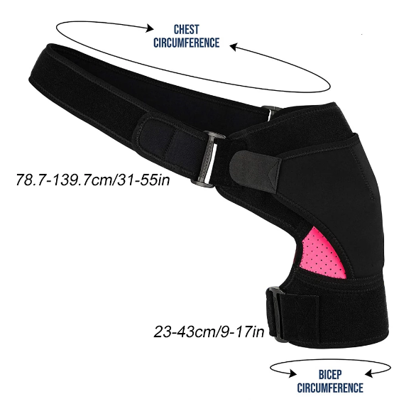 Adjustable Neoprene Shoulder Support Sleeve with Compression Pad, view 2