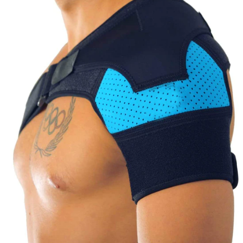 Adjustable Neoprene Shoulder Support Sleeve with Compression Pad, view 7