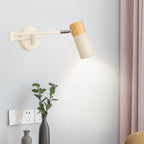 Adjustable Swivel Arm Wall Spotlight with Wood Accent | High & Bury