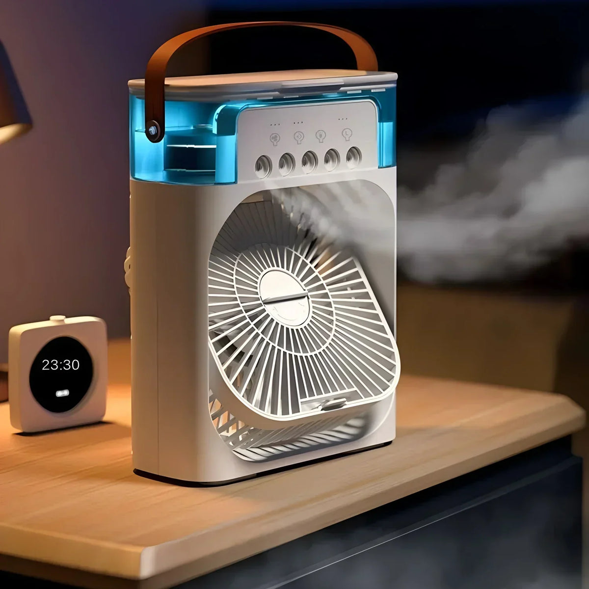 Air Cooler Fan with 7-Colour LED Night Light, 3 Wind Speeds and Mist Levels, view 4