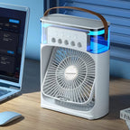 Air Cooler Fan with 7-Colour LED Night Light, 3 Wind Speeds and Mist Levels