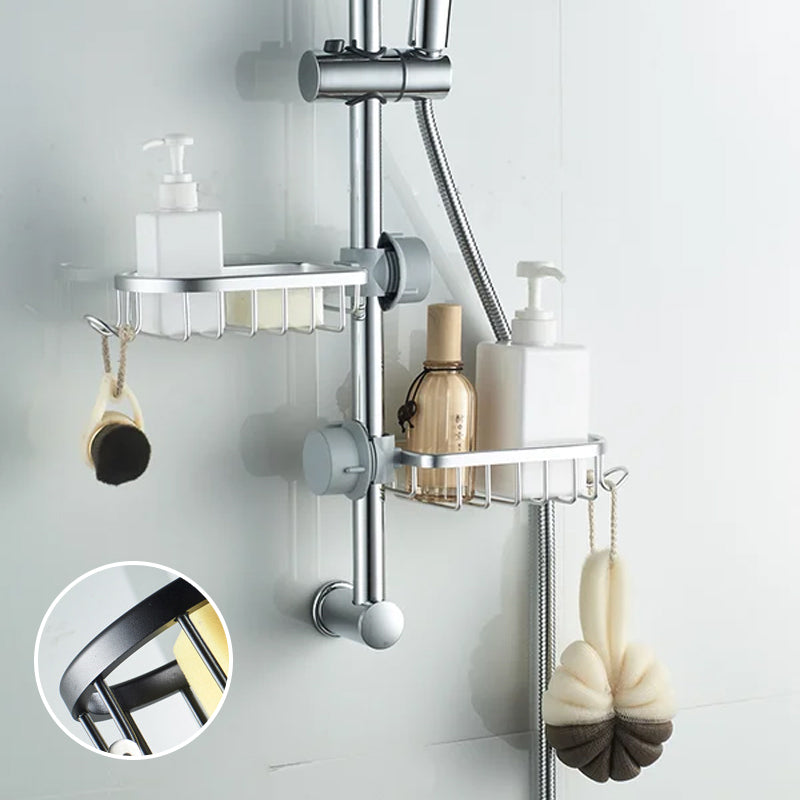 Aluminium Shower Soap and Shampoo Storage Holder with Hooks and Rods, 80g, view 12